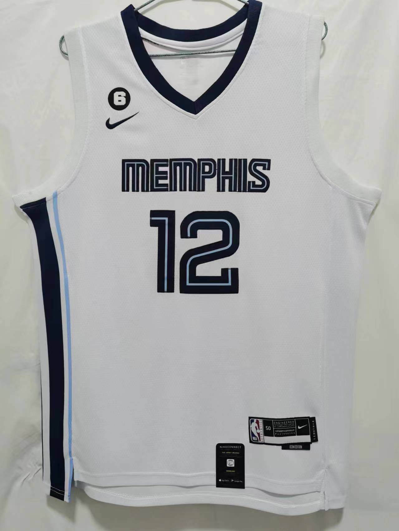 Men Memphis Grizzlies #12 Morant White Game 22-23 Nike NBA Jerseys->los angeles lakers->NBA Jersey